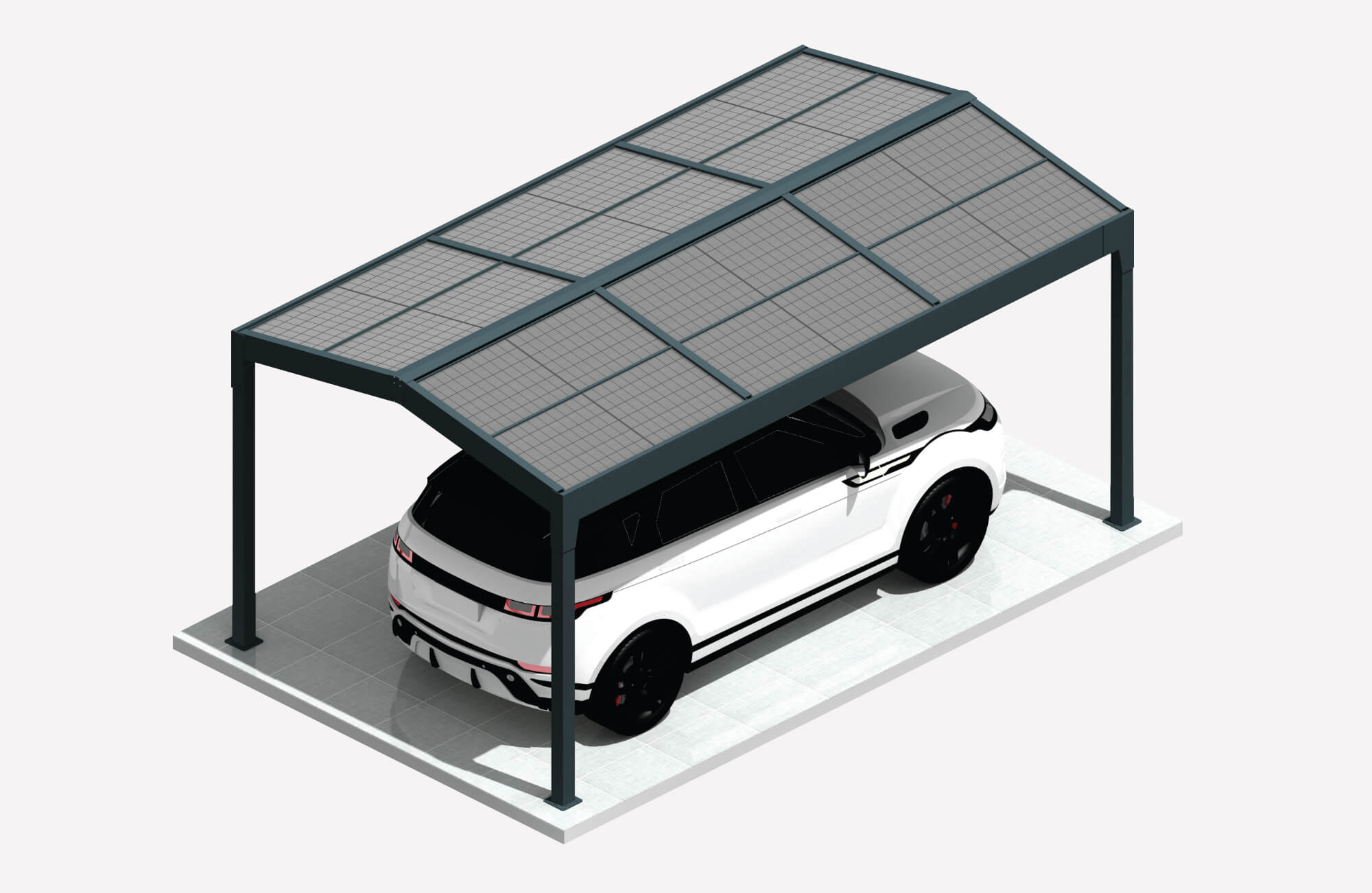Carport mit Photovoltaikpaneelen