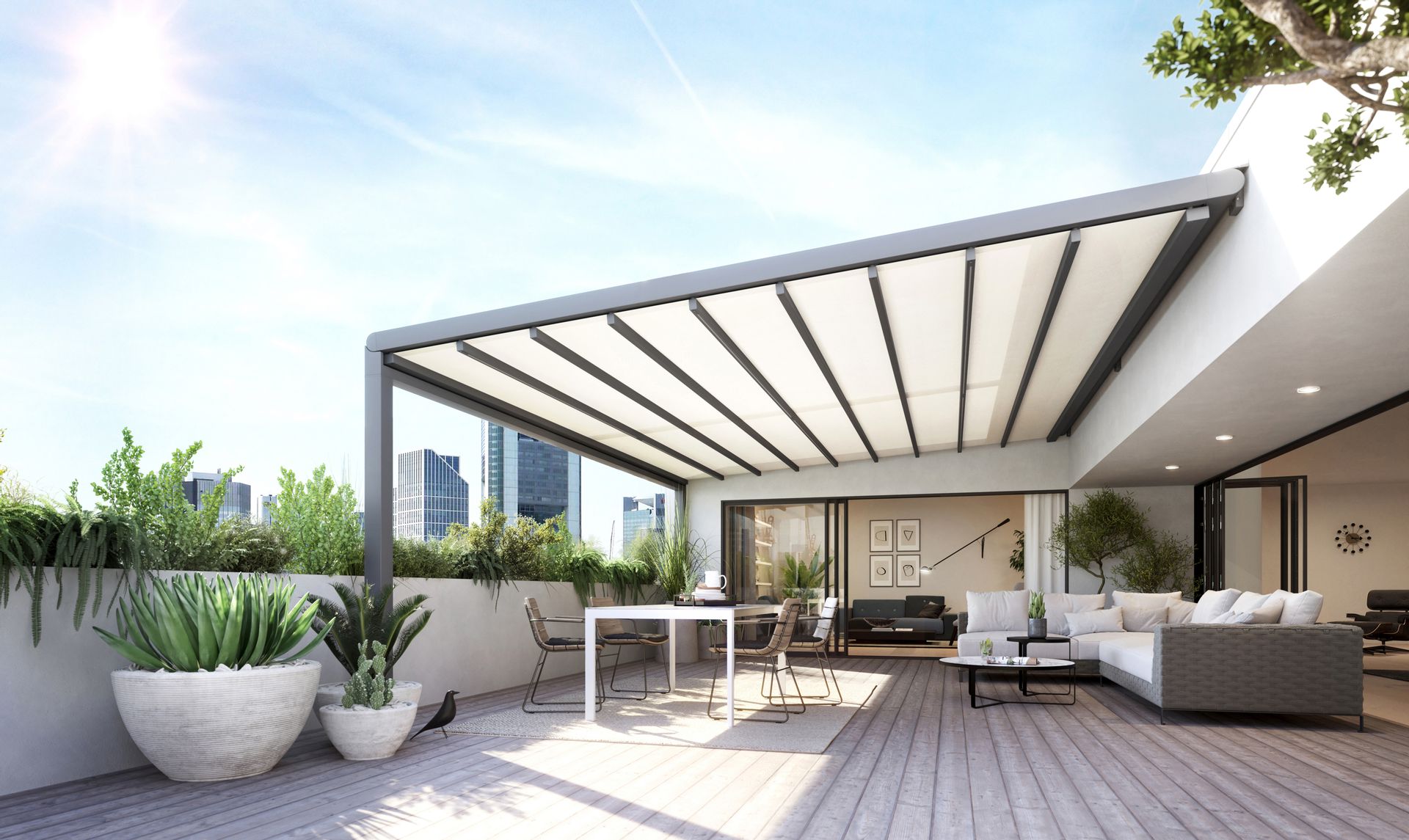 Pergola &agrave; toit r&eacute;glable