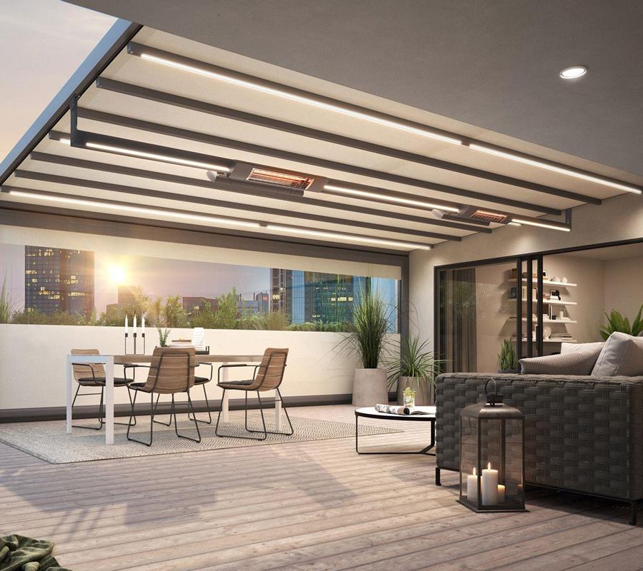 Eine Pergola mit ausfahrbarem Stoffdach montieren