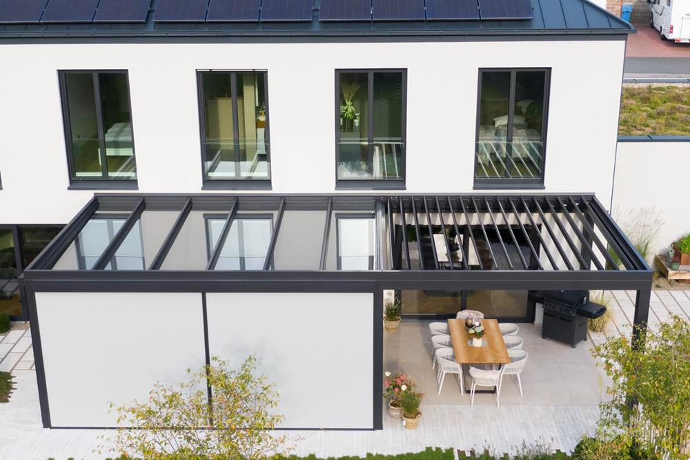 Aufbau einer Pergola TS Aluminium in Luxemburg