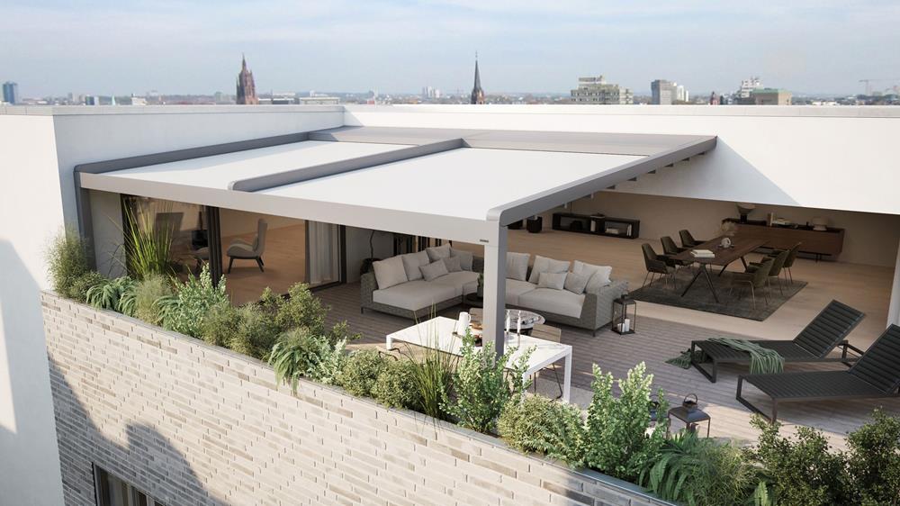 Montage einer Markilux-Pergola in Luxemburg