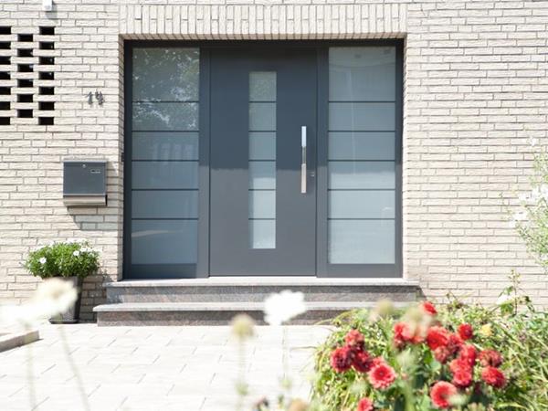 Portes d'entrées en aluminium et bois-aluminium