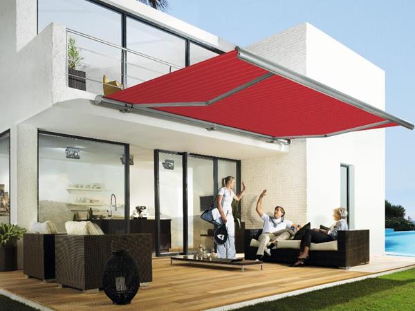 Marquise électrique rouge - Marquises pour balcons, terrasses et vérandas