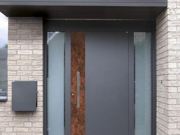 Portes d'entrées en aluminium et bois-aluminium